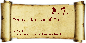 Moravszky Tarján névjegykártya